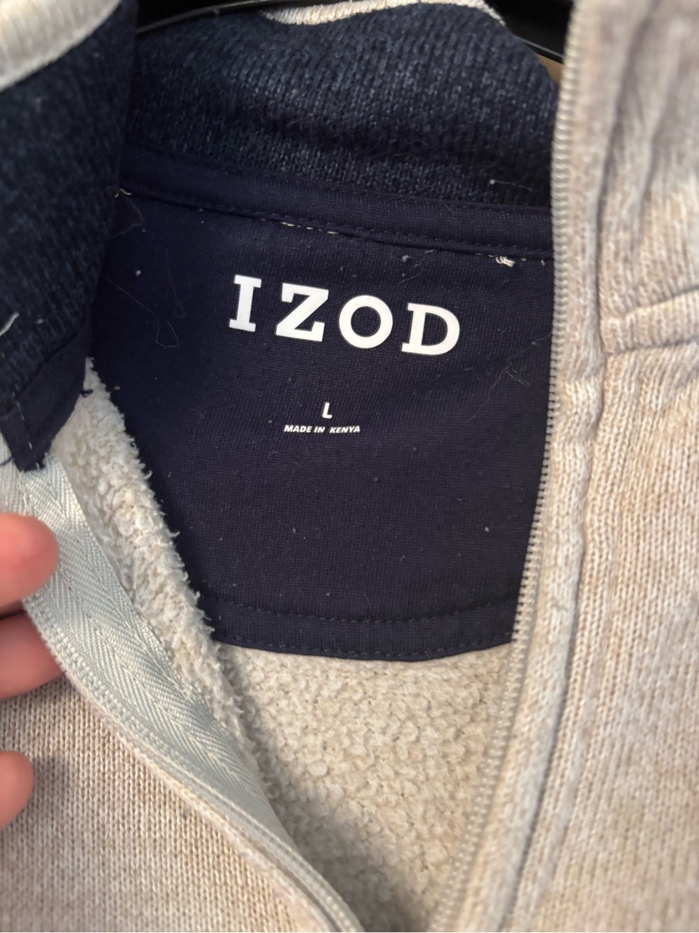 Izod Light Gray Half-Zip Sweater Mens size large - Picture 3 of 6